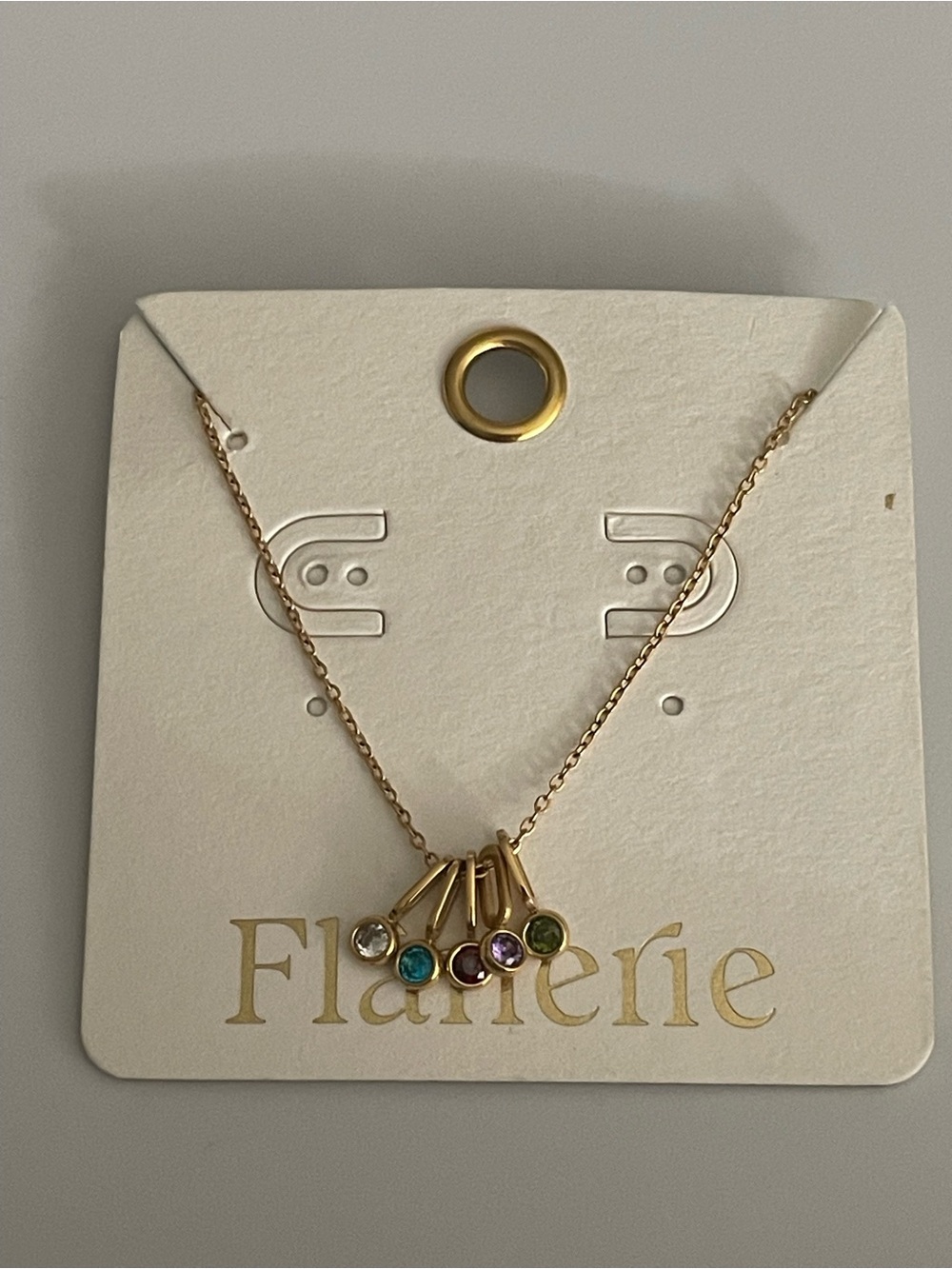 Gold Multicolor Charm Necklace-“Joanie Necklace”